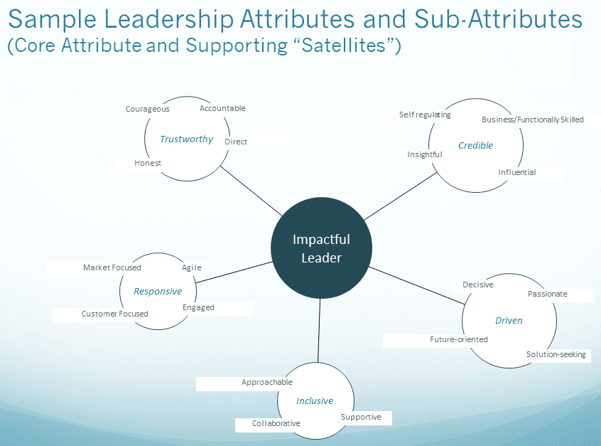 Graphic representation of leadership attributes.