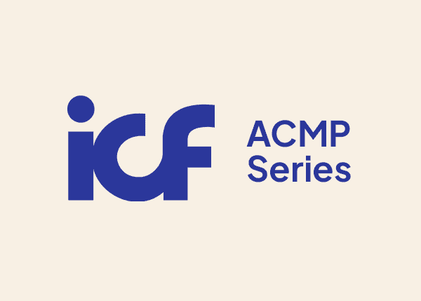 ICF ACMP Series logo for change management and coaching insights.