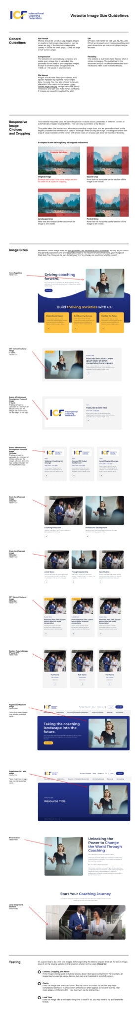 ICF - Image Size Guidelines