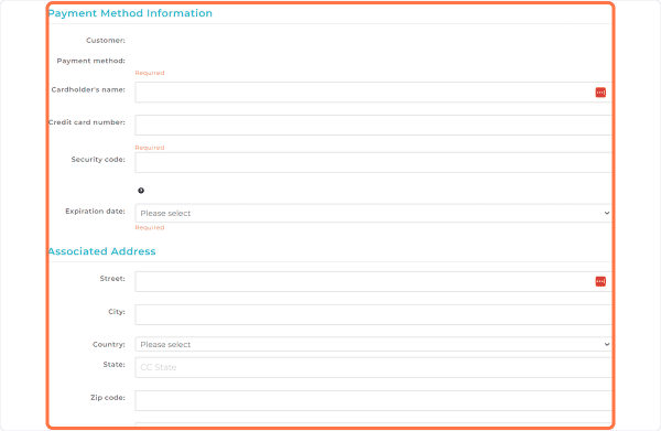 Screenshot showing where to enter contact information within the automatic membership renewal form.