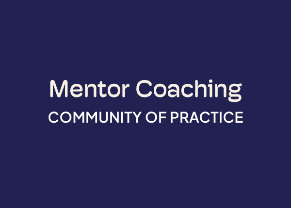 ICF Communities of Practice Mentor Coaching blue background logo
