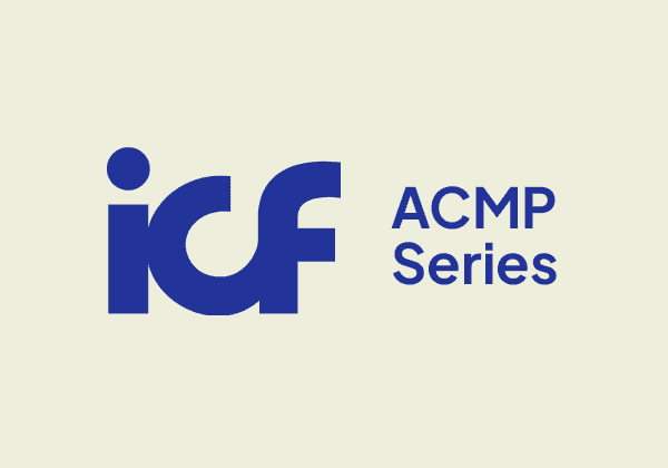 ICF ACMP Series logo for change management and coaching insights.