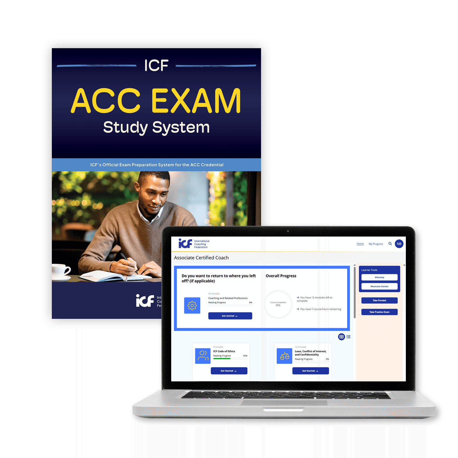 icf-ge-acc-exam-study-system-book-laptop-mockup